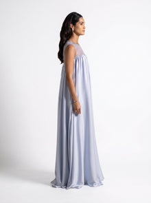 Noor Baby Blue Sheer Embroidered Free Flowing Gown