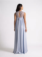 Noor Baby Blue Sheer Embroidered Free Flowing Gown