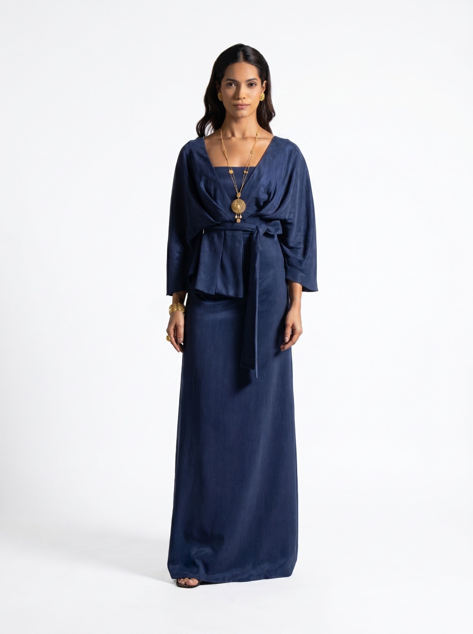 Palatino Blue Wrap Jacket Dress Set
