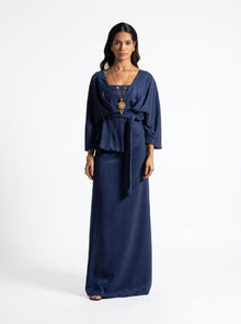 Palatino Blue Wrap Jacket Dress Set