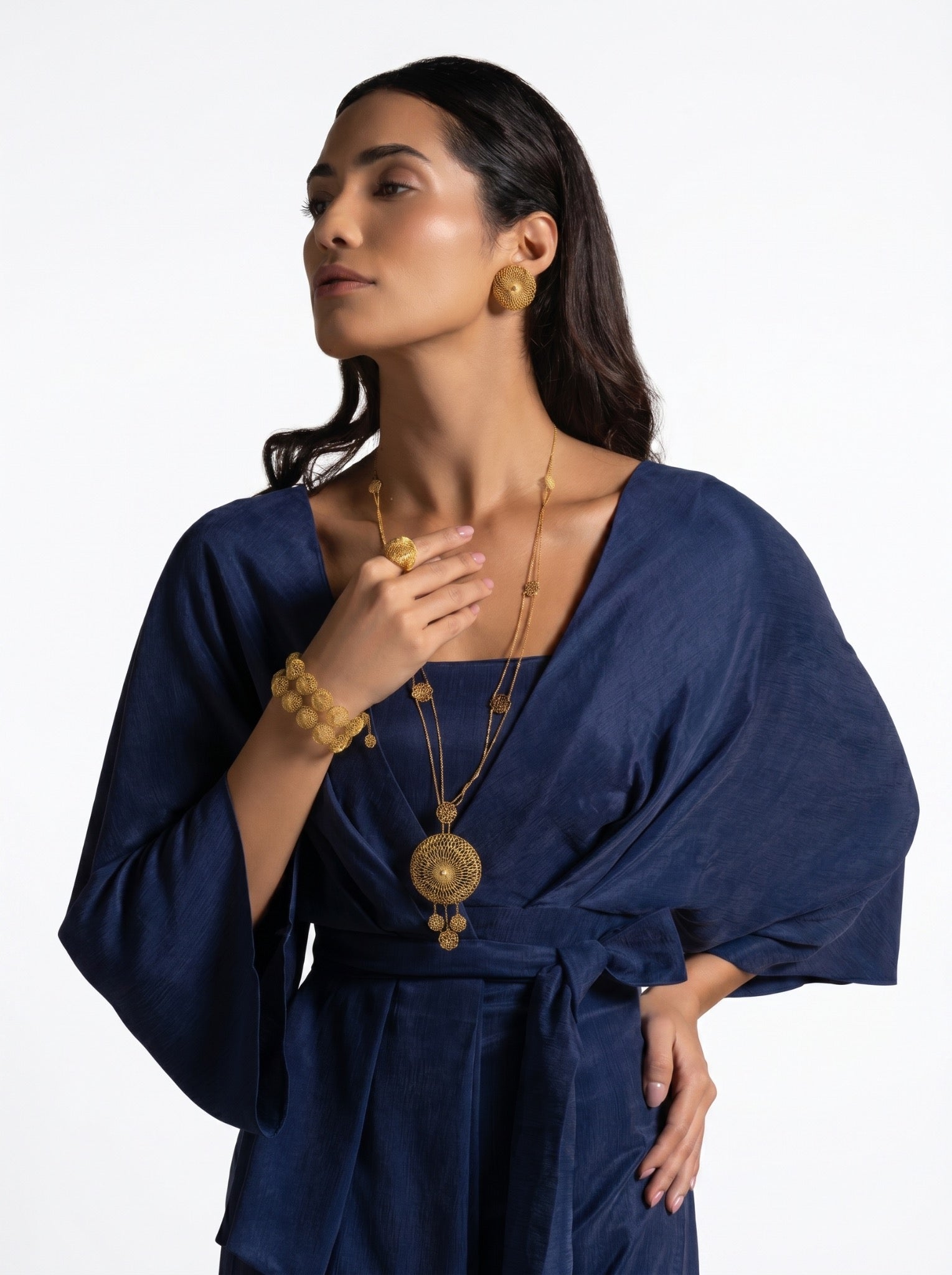 Palatino Blue Wrap Jacket Dress Set