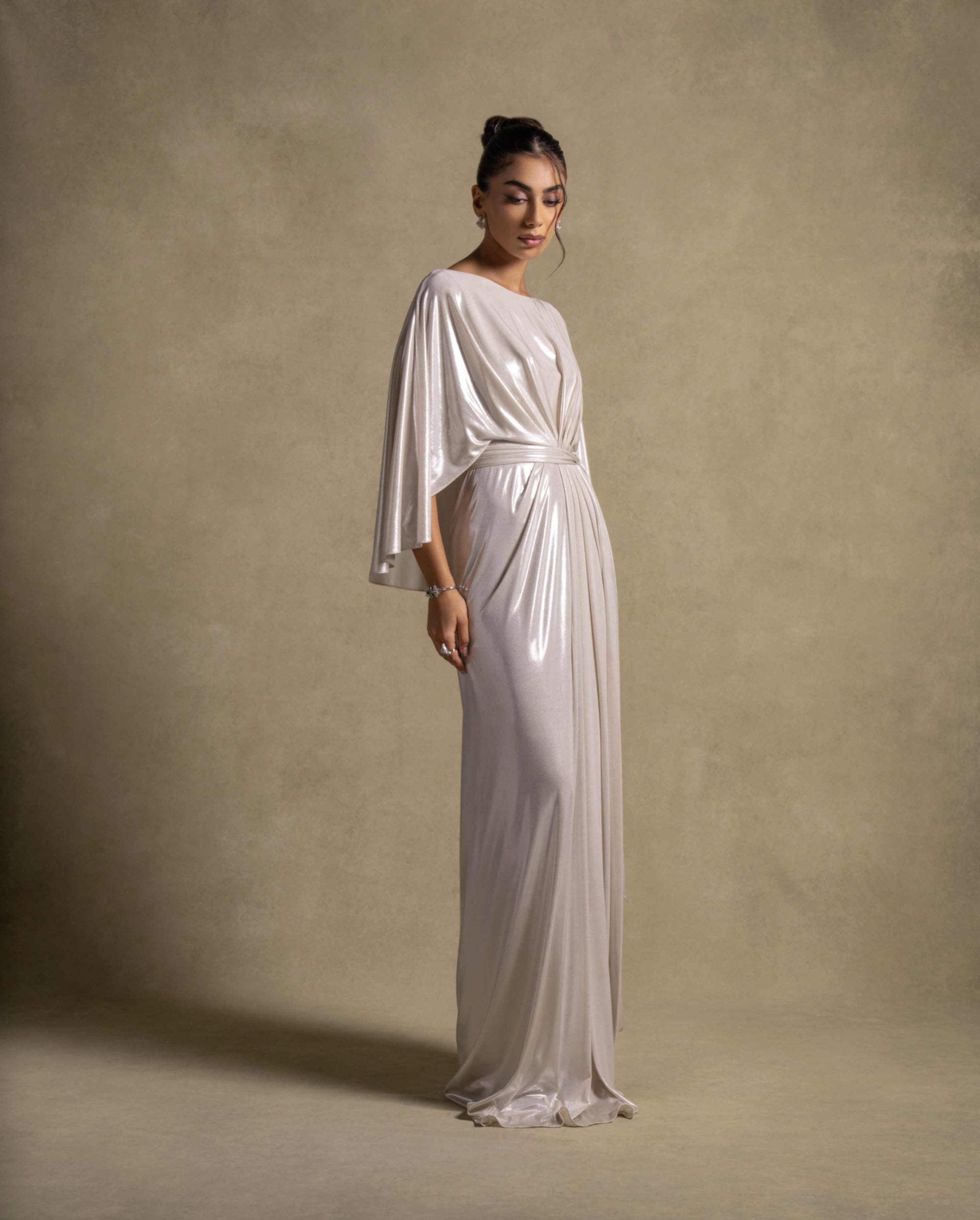 Serena Dress - Elegant Silver Evening Gown